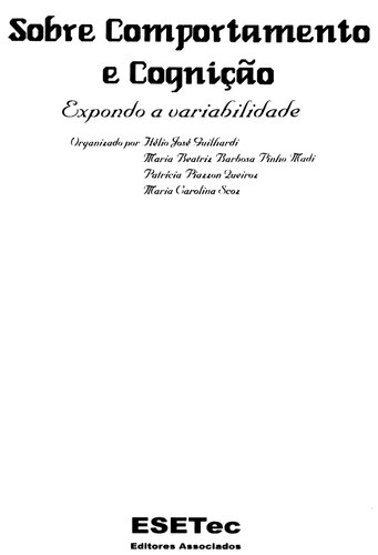 Sobre Comportamento e Cognição (Vol. 8)