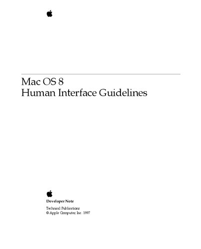 Mac OS 8 Human Interface Guidelines
