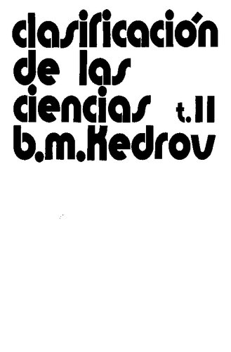 Clasificación de las ciencias. Tomo II