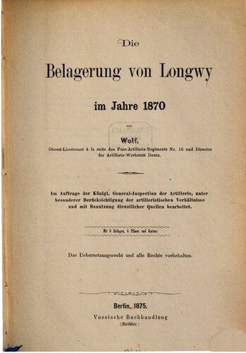Die Belagerung von Longwy im Jahre 1870