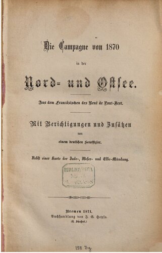 Die Kampagne von 1870 in der Nord- und Ostsee