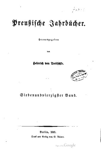 Preußische Jahrbücher