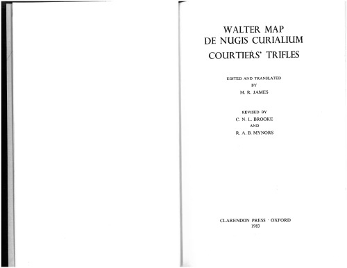 De nugis curialium / Courtiers’ Trifles