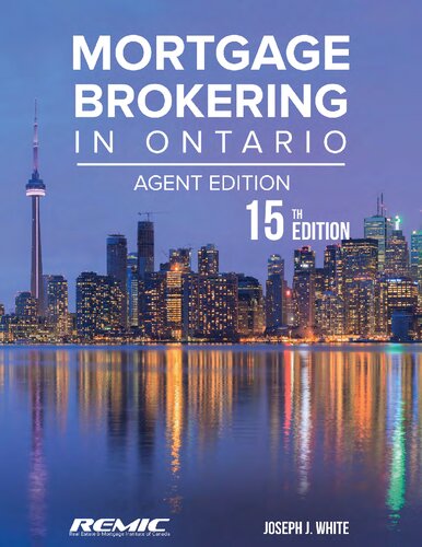 MORTGAGE BROKERING IN ONTARIO 15th Edition