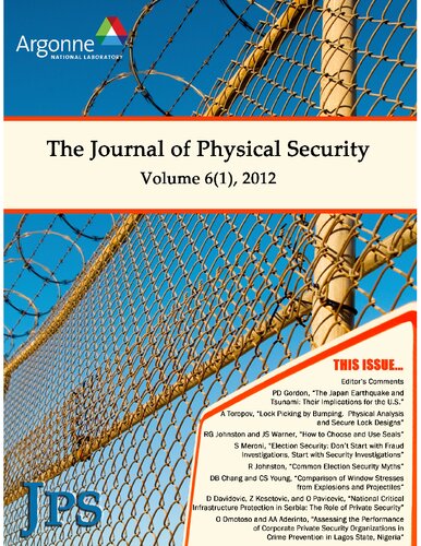 The Journal of Physical Security Volume 6 Issue 1 - JPS 6(1)