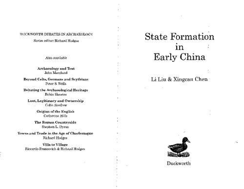 State formation in early China