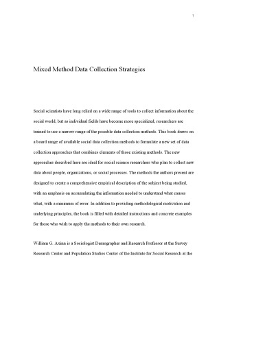 Mixed method data collection strategies