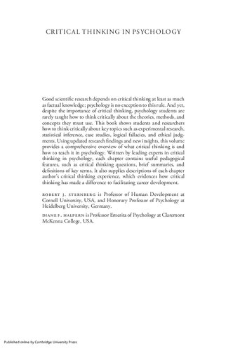 Critical Thinking in Psychology