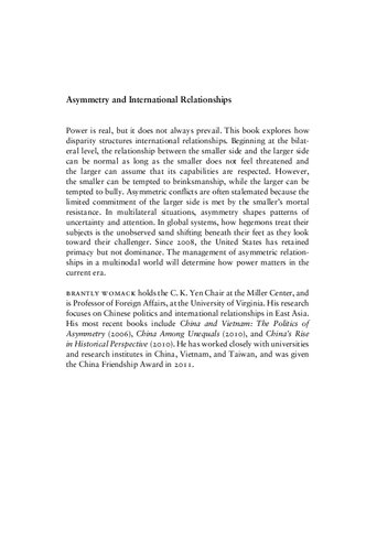 Asymmetry and International Relationships