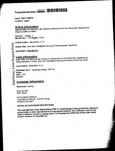 Über eine Verallgemeinerung der Riemannschen Geometrie (On a generalization of Riemannian Geometry)