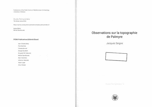 Observations sur la topographie de Palmyre