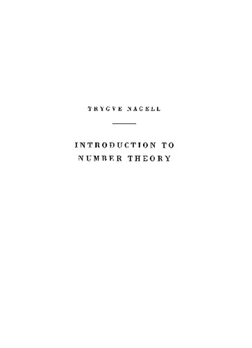 Introduction to Number Theory