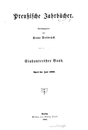 Preußische Jahrbücher