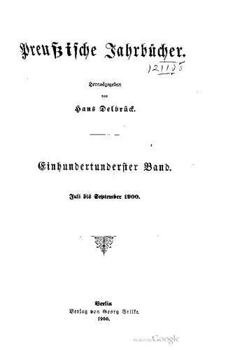 Preußische Jahrbücher