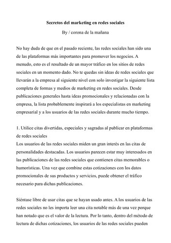 Secretos del marketing en redes sociales