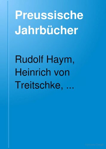 Preußische Jahrbücher