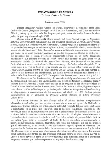 Ensayo Sobre el Mesías
