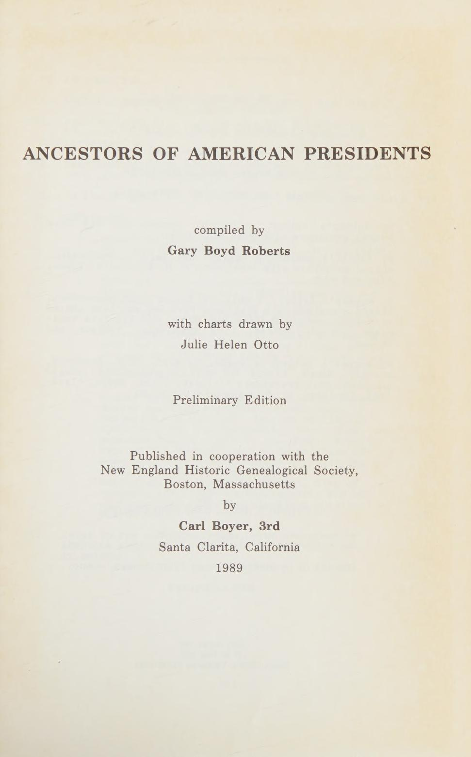 Ancestors of American Presidents