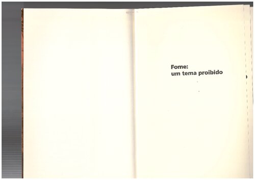 Fome. Um Tema Proibido