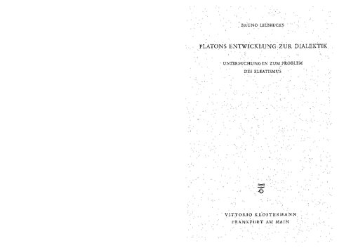 Platons Entwicklung zur Dialektik
