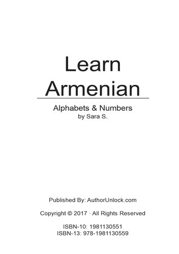 Learn Armenian Alphabets & Numbers