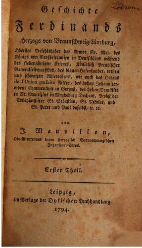 Geschichte Ferdinands, Herzogs von Braunschweig-Lüneburg