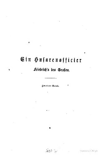 Ein Husarenoffizier Friedrichs des Großen ; nach den eigenhändigen Aufzeichnungen Hans Leberecht von Bredow