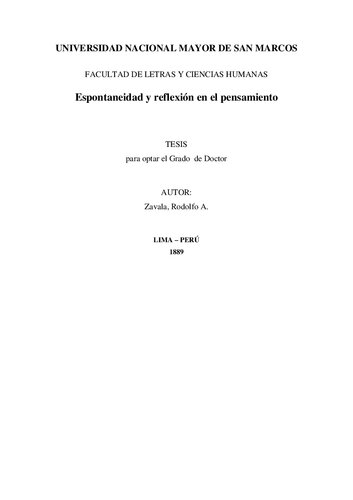 Espontaneidad y reflexión en el pensamiento