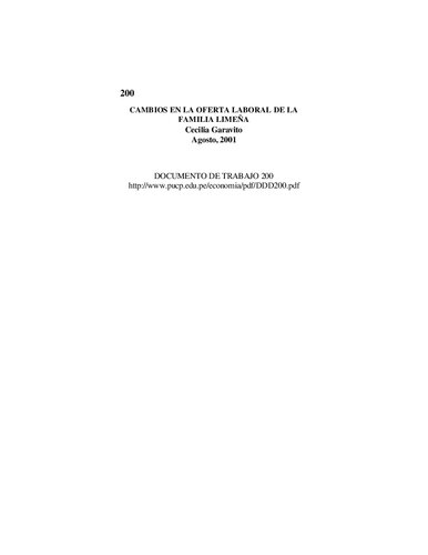 Cambios en la oferta laboral de la familia limeña