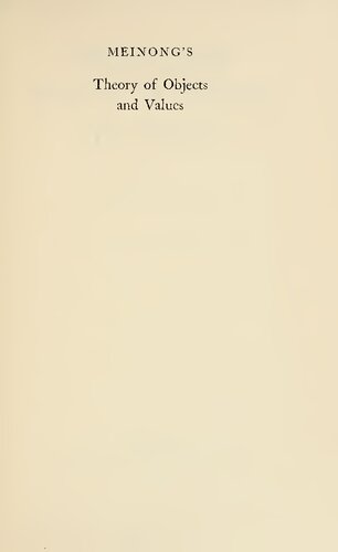 Meinong's Theory of Objects and Values