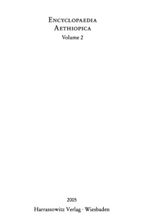 Encyclopaedia Aethiopica, Vol. 2: D-Ha