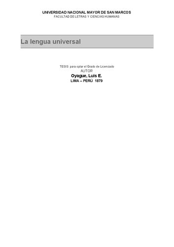 La lengua universal