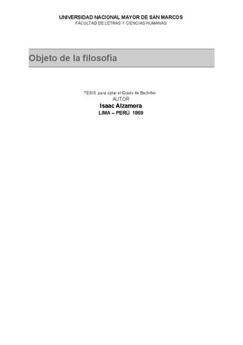 Objeto de la filosofía