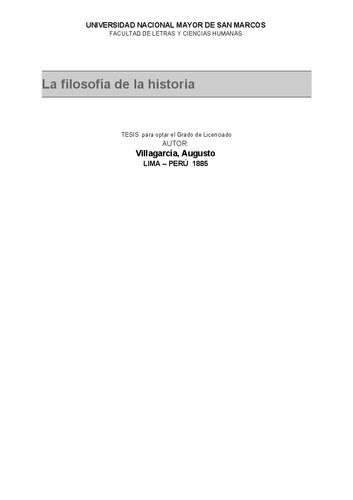 La filosofía de la historia
