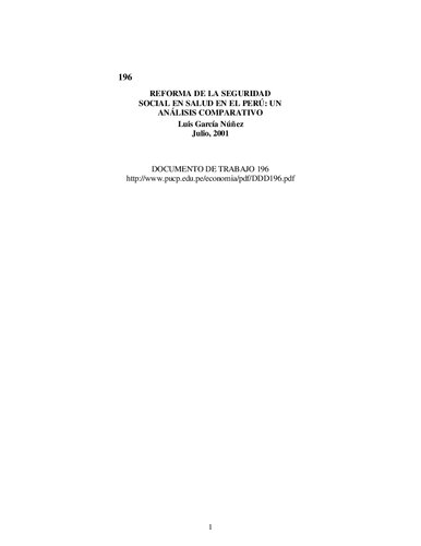 Reforma de la seguridad social en salud en el Perú: un análisis comparativo