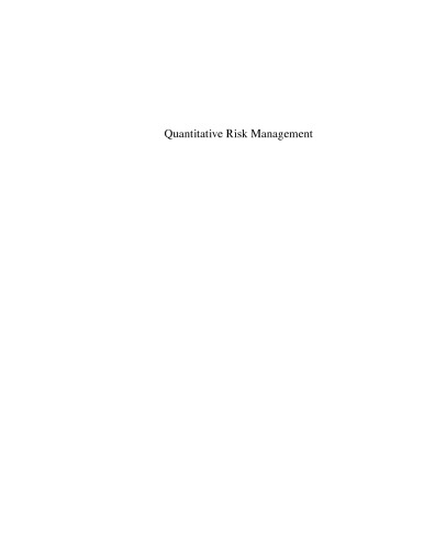 Quantitative Risk Management: Concepts, Techniques, and Tools