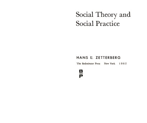 Social Theory and Social Practice