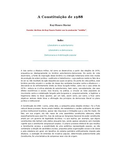 A Constituição de 1988