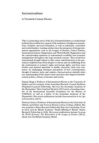 Internationalisms. A Twentieth-Century History