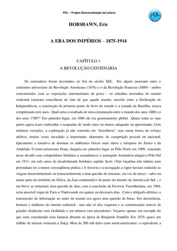 A Era dos Impérios - 1875-1914