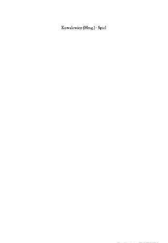 Spiel. Facetten seiner Ideengeschichte