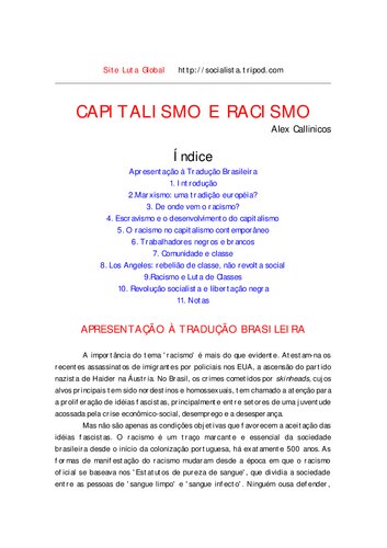 Capitalismo e racismo