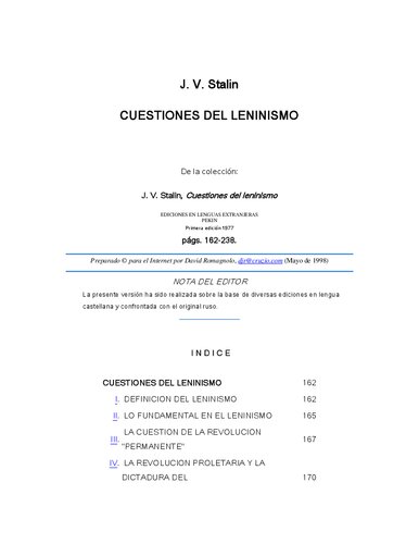 Cuestiones del leninismo