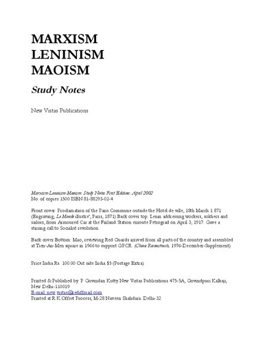 Marxism leninism maoism: study notes