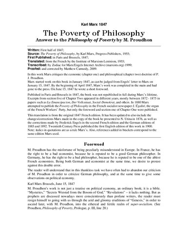 The poverty of philosophy