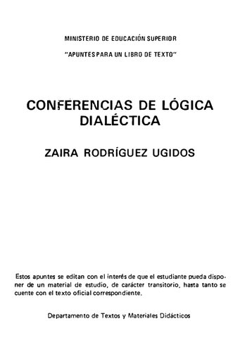 Conferencias de lógica dialéctica