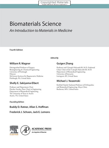Biomaterials science: an introduction to materials in medicine