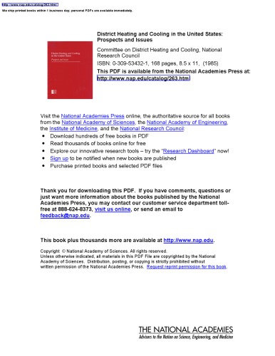 District Heating and Cooling in the United States:  Prospects and Issues