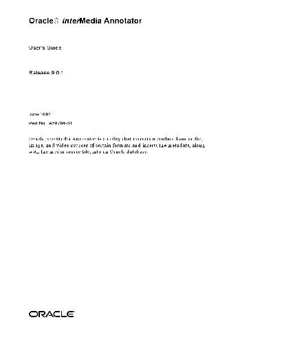 Oracle InterMedia Annotator. User's Guide