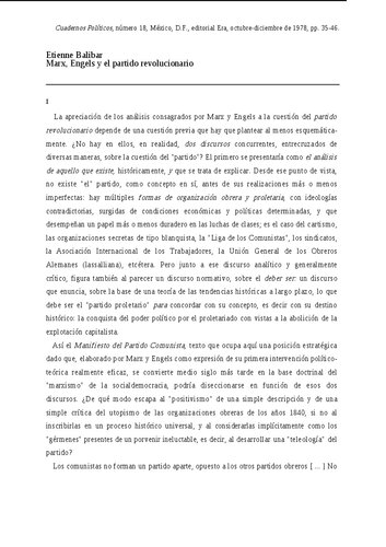 Marx, Engels y el partido revolucionario